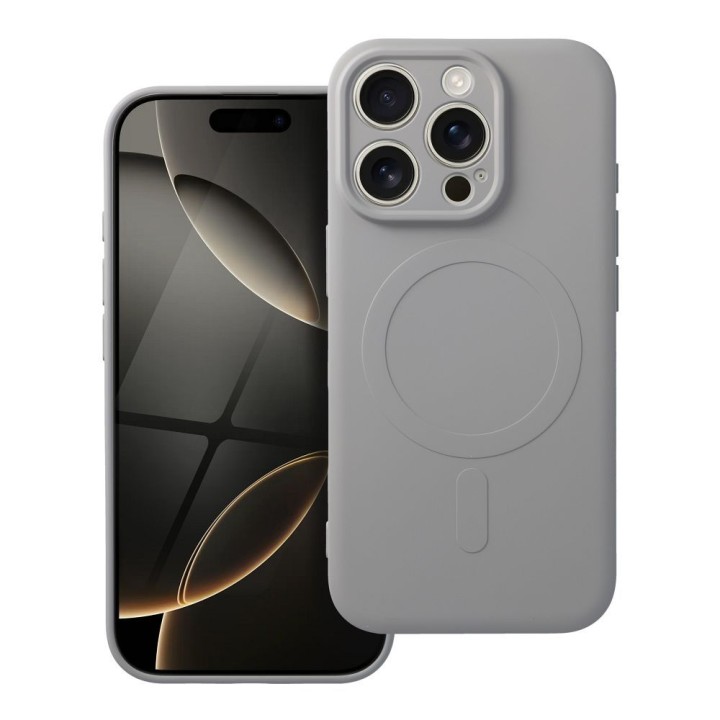 Case for iPhone 16 PRO Silicone Mag Cover MagSafe compatible (camera protection) titanium