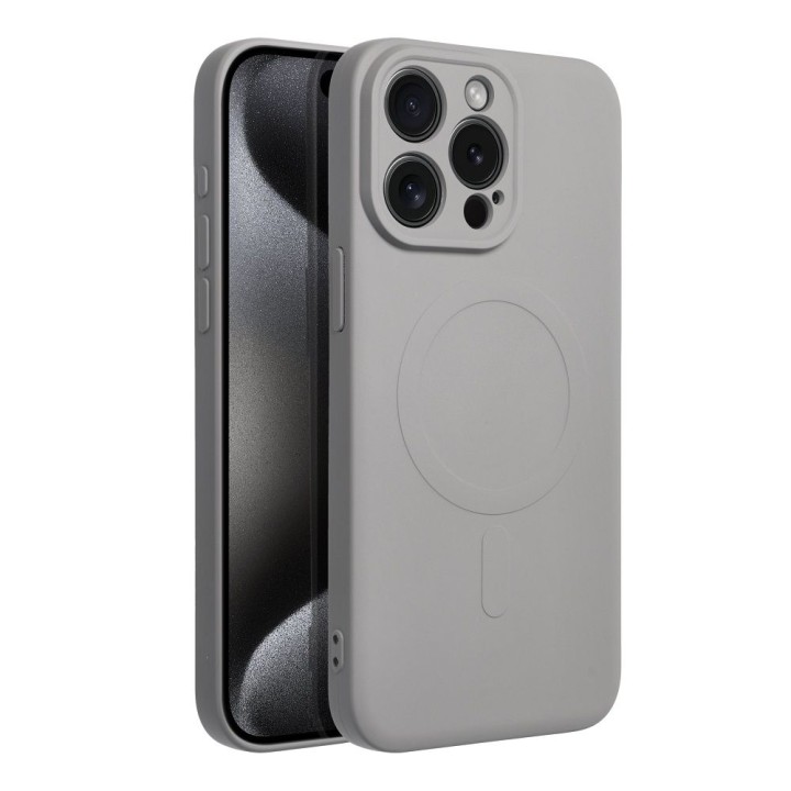 Case for iPhone 16 PRO Silicone Mag Cover MagSafe compatible (camera protection) titanium
