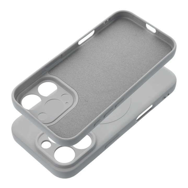 Case for iPhone 16 PRO Silicone Mag Cover MagSafe compatible (camera protection) titanium