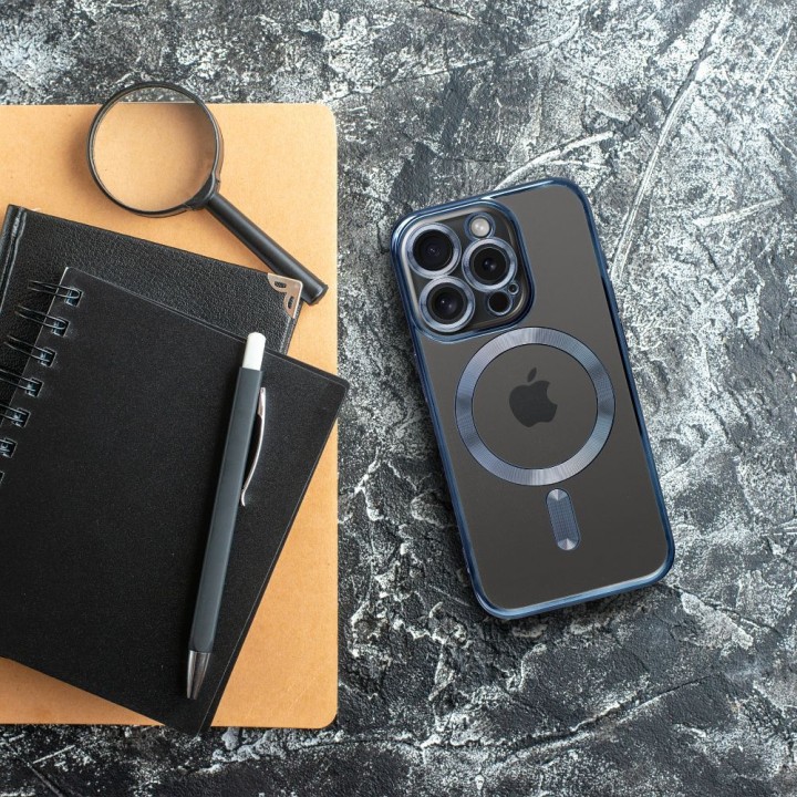 Case for iPhone 16 PRO MAX Electro Mag Cover MagSafe compatible titanium blue