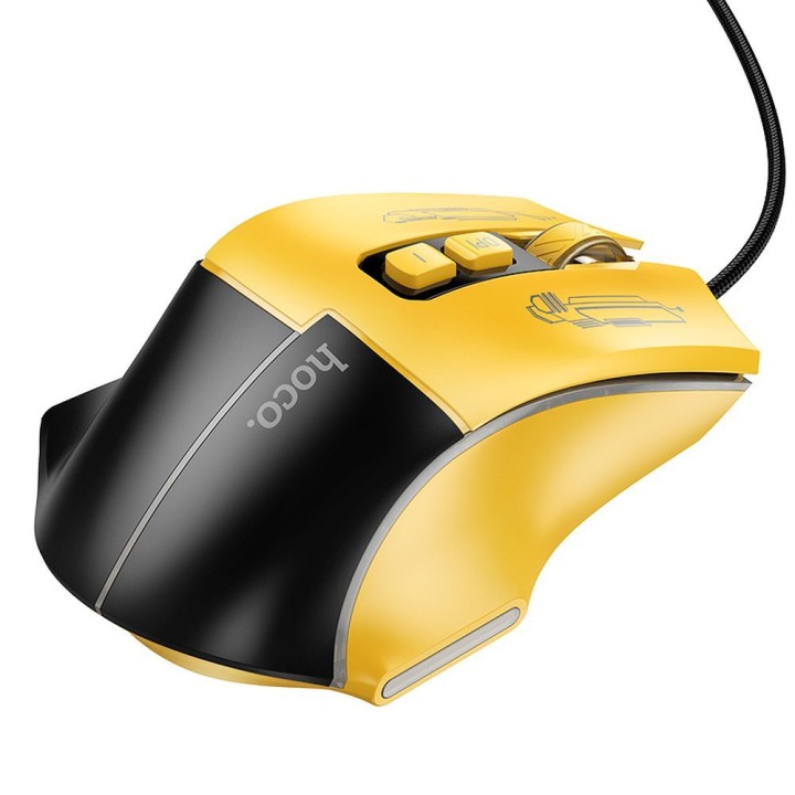 Wired gaming mouse Hoco USB A 3600 dpi GM31 black-yellow