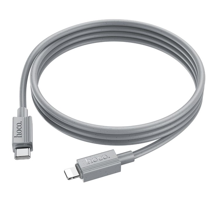 Кабель USB-C – Lightning Hoco PD 27W 1 m X107 сірий