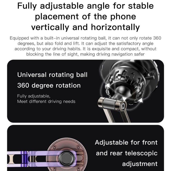 Phone holder for car magnetic Forcell F-Grip IronSecure for windscreen / dashboard black