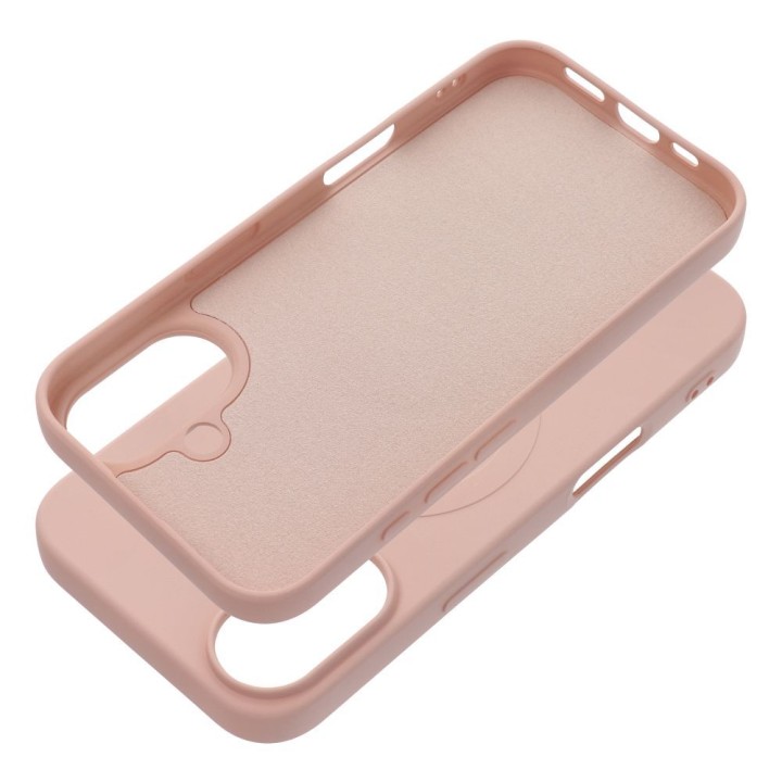 Чехол для iPhone 16 Silicone Mag Cover совместимый с MagSafe (big hole) розовый