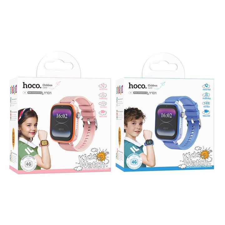 Smartwatch for kids Hoco 1,83" 4G GPS with calling function Y101 pink