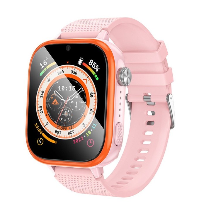 Смарт-годинник для дітей Hoco 1,83" 4G GPS з функцією дзвінків Y101 рожевий