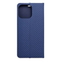Etui z klapką na iPhone 16 PRO MAX Luna Book Carbon niebieskie