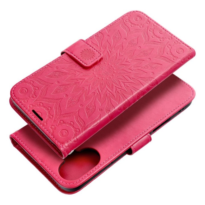 Чехол с клапаном для iPhone 16 PLUS Mezzo Book мандала маджента