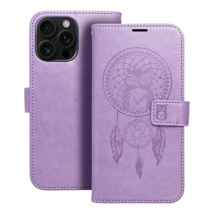 Etui z klapką na iPhone 16 PRO MAX Mezzo Book łapacz snów fioletowe