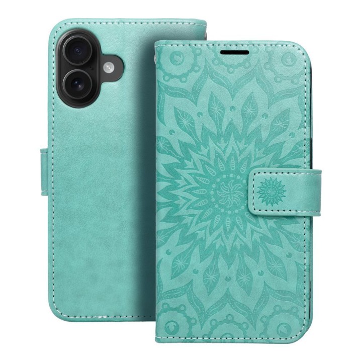 Flip case for iPhone 16 Mezzo Book mandala green