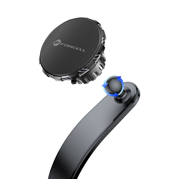 Phone holder for car magnetic Forcell F-Grip MagFlex for windscreen / dashboard / air vent black