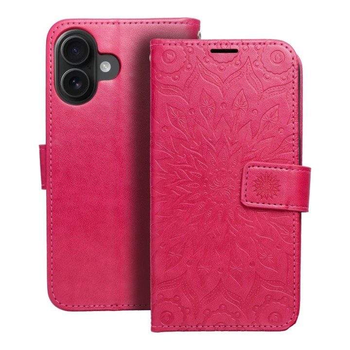 Flip case for iPhone 16 Mezzo Book mandala magenta