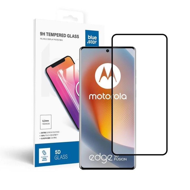 Загартоване скло 5D для Motorola Edge 50 FUSION Blue Star чорне