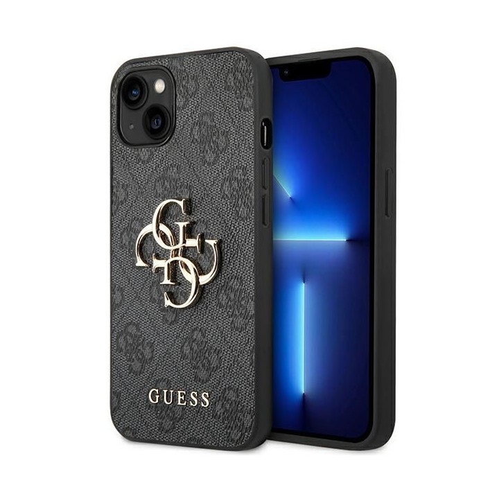 GUESS case for IPHONE 13 / 14 / 15 GUHCP14S4GMGGR (4G Big Metal Logo) grey