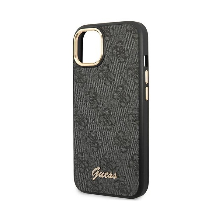 GUESS case for IPHONE 13 / 14 / 15 GUHCP14SHG4SHK (4G Vintage Gold Logo) black