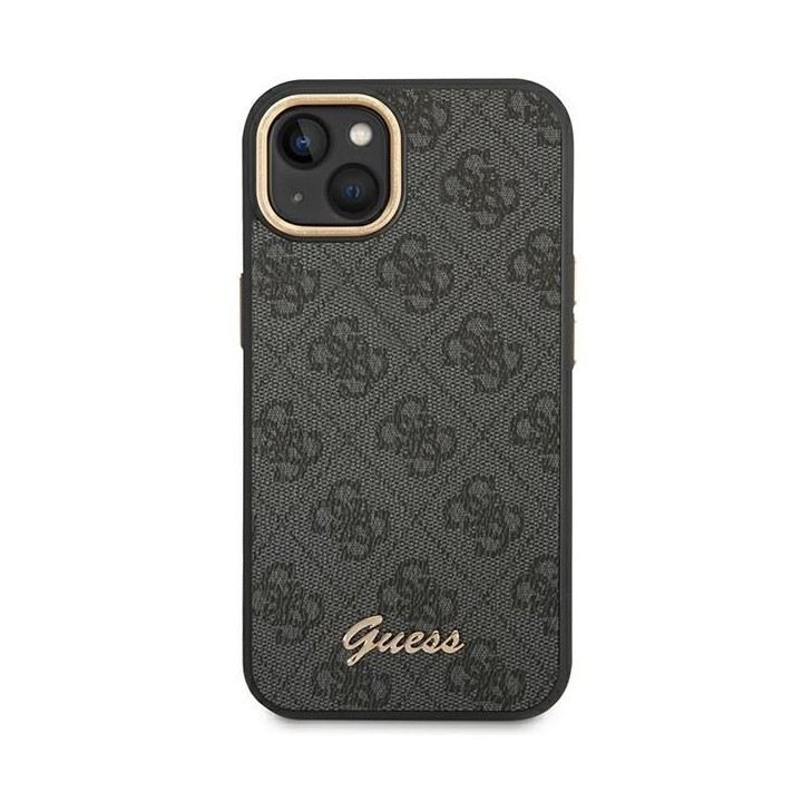GUESS case for IPHONE 13 / 14 / 15 GUHCP14SHG4SHK (4G Vintage Gold Logo) black