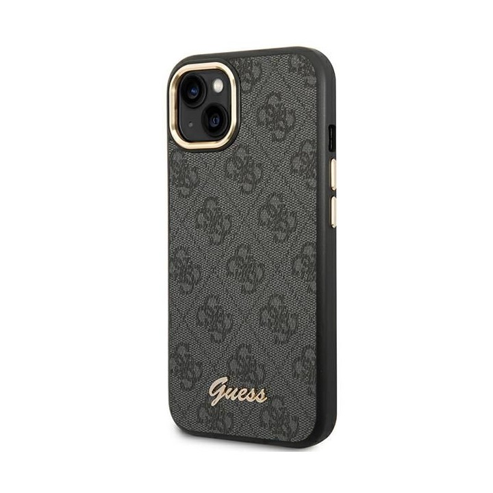 GUESS futerał do IPHONE 13 / 14 / 15 GUHCP14SHG4SHK (4G Vintage Gold Logo) czarny