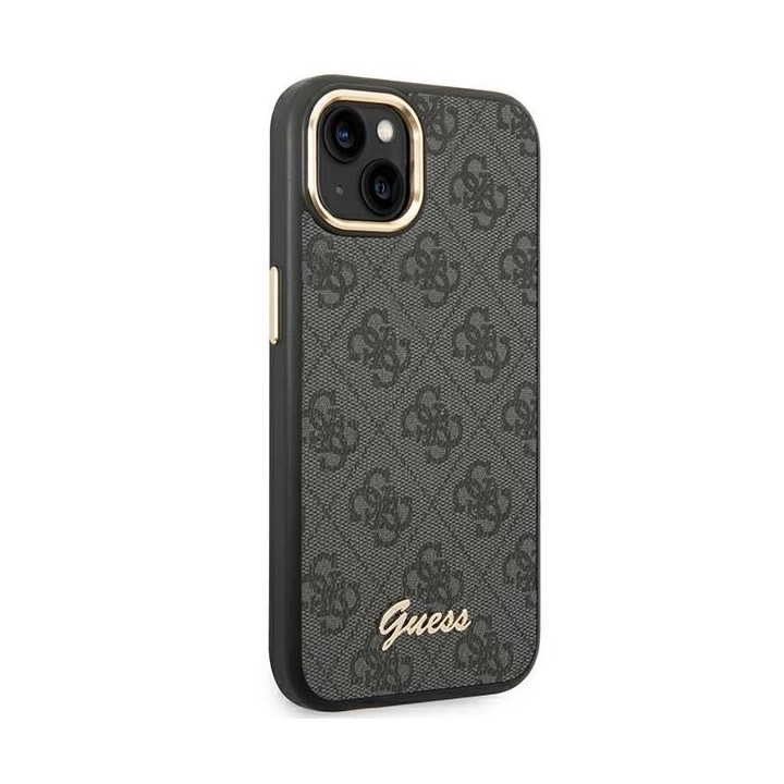 GUESS futerał do IPHONE 13 / 14 / 15 GUHCP14SHG4SHK (4G Vintage Gold Logo) czarny
