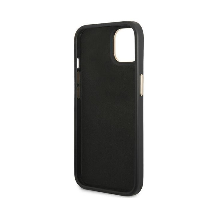 GUESS чохол для IPHONE 13 / 14 / 15 GUHCP14SHG4SHK (4G Vintage Gold Logo) чорний