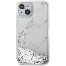 GUESS чохол для IPHONE 13 / 14 / 15 GUHCP14SLCSGSGH (Liquid Glitter Marble) білий