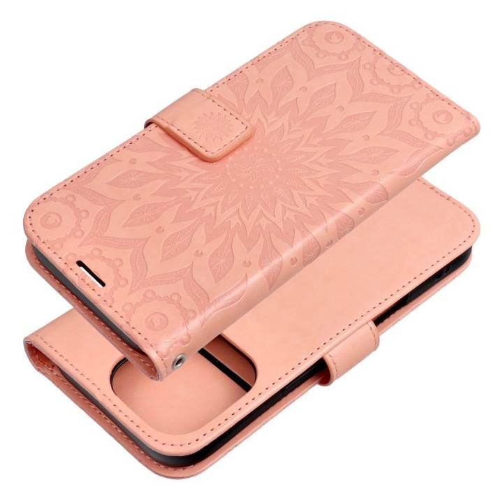 Чехол с клапаном для iPhone 16 Mezzo Book мандала peach fuzz