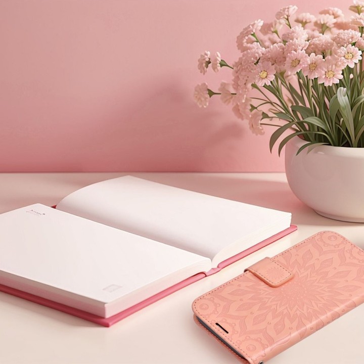 Flip case for iPhone 16 Mezzo Book mandala peach fuzz