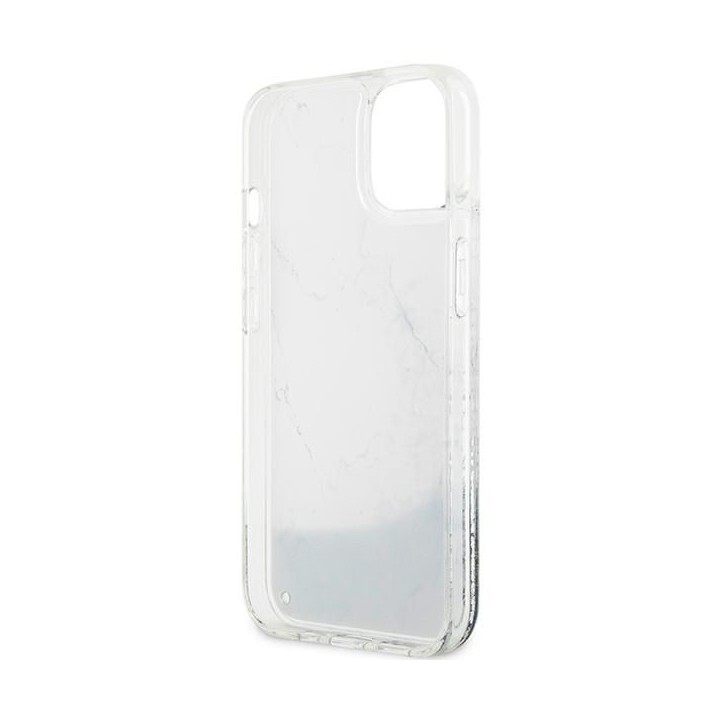 GUESS case for IPHONE 13 / 14 / 15 GUHCP14SLCSGSGH (Liquid Glitter Marble) white