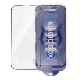 Szkło Hartowane 6D do iPhone 16 PRO MAX Veason Pro Easy-Install Glass z aplikatorem czarne