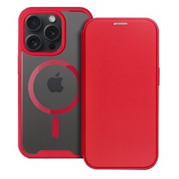 Чохол з клапаном для iPhone 16 PRO MAX Smart Mag сумісний з MagSafe червоний