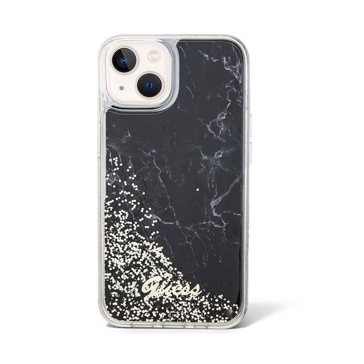 GUESS case for IPHONE 13 / 14 / 15 GUHCP14SLCSGSGK (Liquid Glitter Marble) black