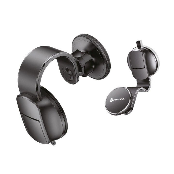 Магнитный автомобильный держатель для телефона, совместимый с MagSafe Forcell F-Grip MagFlex, для стекла / приборной панели черн