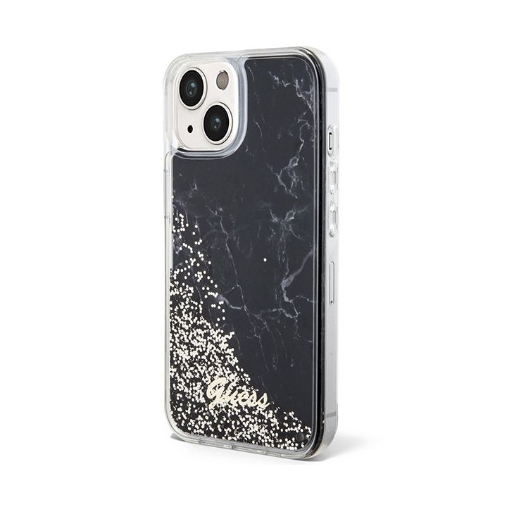 GUESS case for IPHONE 13 / 14 / 15 GUHCP14SLCSGSGK (Liquid Glitter Marble) black