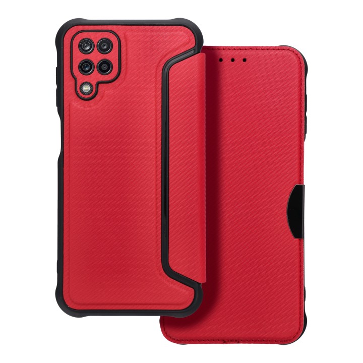 Etui z klapką na Samsung A12 / M12 Razor Book czerwone
