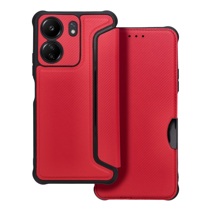 Etui z klapką na Xiaomi Redmi 13C Razor Book czerwone