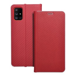 Чохол з клапаном для Samsung A71 Luna Book Carbon червоний