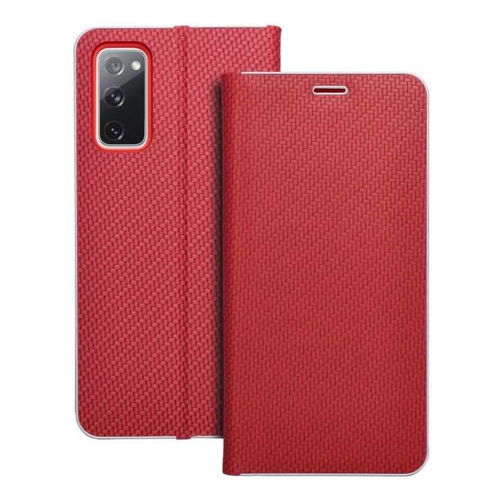 Flip case for Samsung S20 FE / S20 FE 5G Luna Book Carbon red