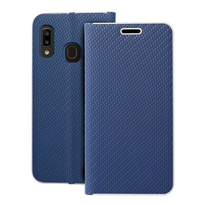 Чохол з клапаном для Samsung A20e Luna Book Carbon синій