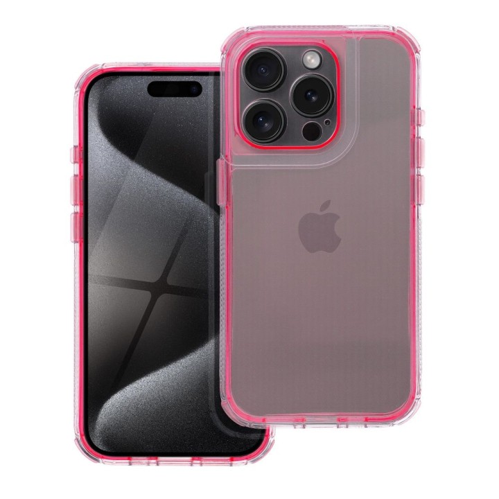 Futerał MATRIX CLEAR do IPHONE 15 pudrowy róż