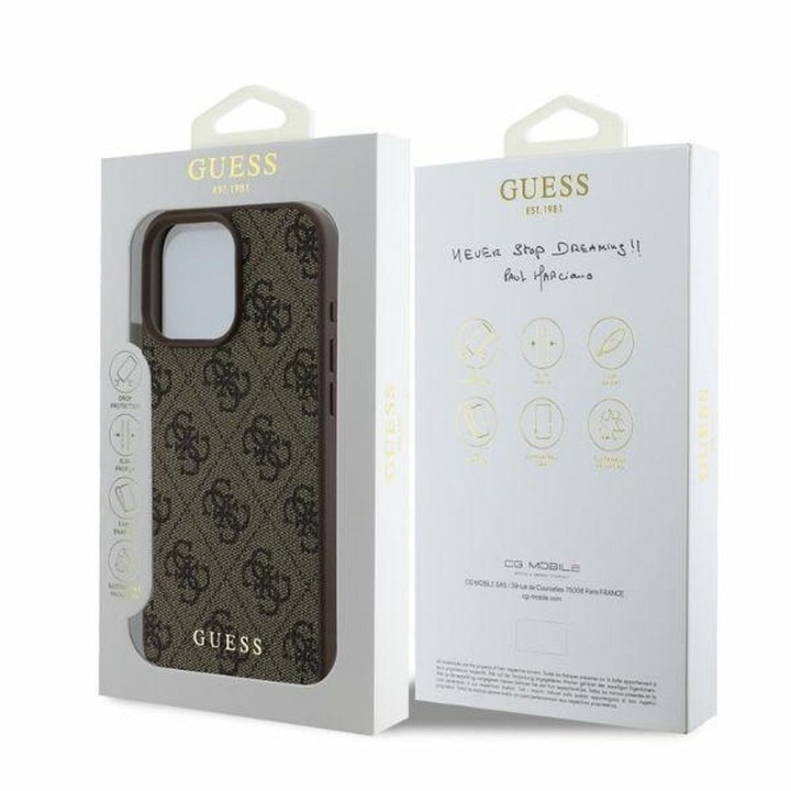 GUESS case for IPHONE 16 Pro GUHCP16LG4GFBR (PU 4G Classic) brown
