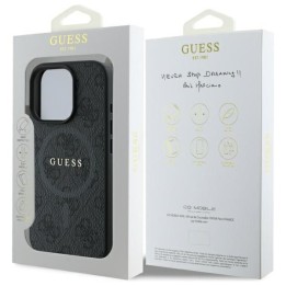 GUESS case for IPHONE 16 Pro Max compatible with MagSafe GUHMP16XG4GFRK (PU 4G Ring Classic Logo) black