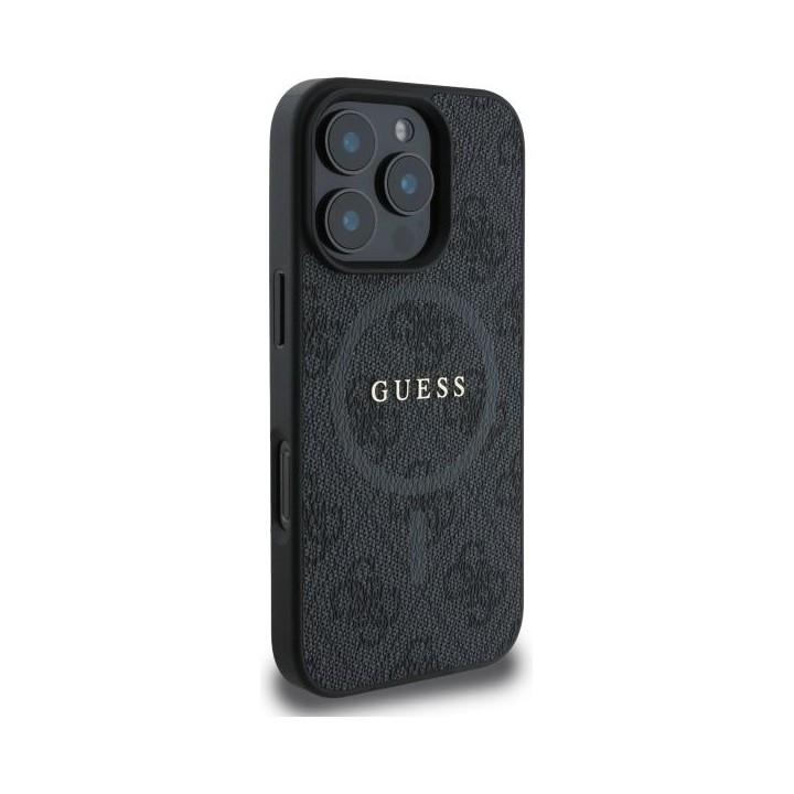 GUESS case for IPHONE 16 Pro Max compatible with MagSafe GUHMP16XG4GFRK (PU 4G Ring Classic Logo) black