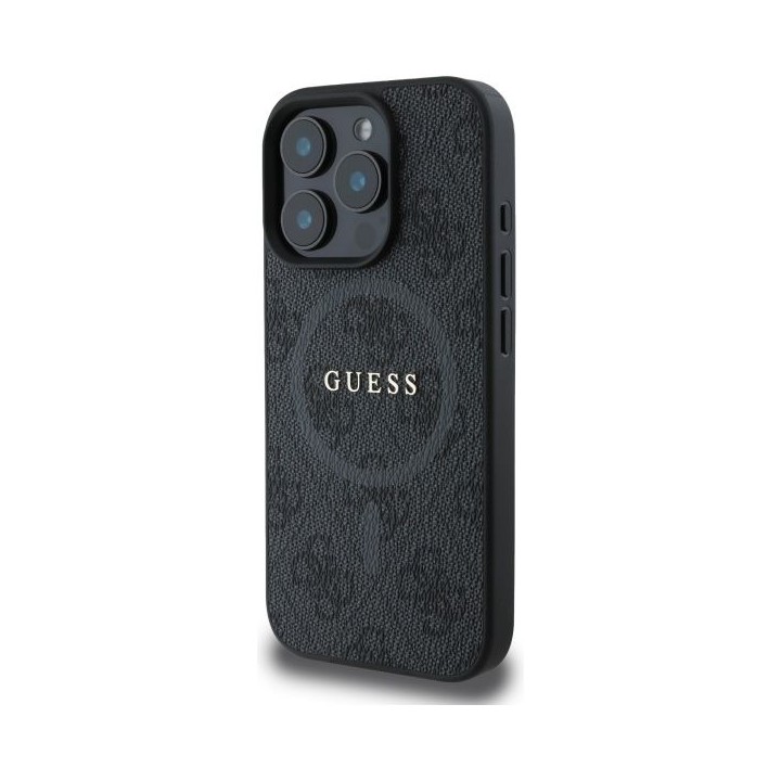 GUESS case for IPHONE 16 Pro Max compatible with MagSafe GUHMP16XG4GFRK (PU 4G Ring Classic Logo) black