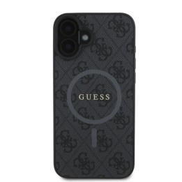 GUESS case for IPHONE 16 compatible with MagSafe GUHMP16SG4GFRK (PU 4G Ring Classic Logo) black