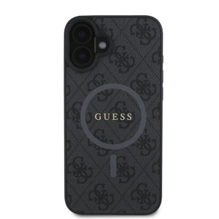 GUESS чохол для IPHONE 16 сумісний з MagSafe GUHMP16SG4GFRK (PU 4G Ring Classic Logo) чорний