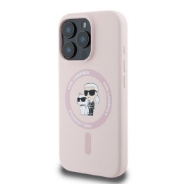 KARL LAGERFELD чохол для IPHONE 16 Pro Max сумісний з MagSafe KLHMP16XSCMKCRHP (Silicone KC Body Ring) рожевий