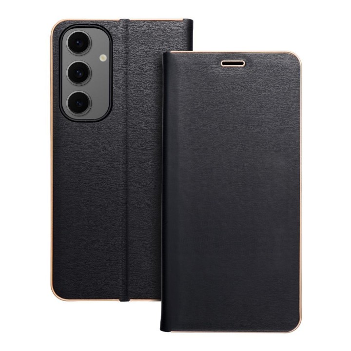 Flip case for Samsung S24 FE Luna Book Gold black