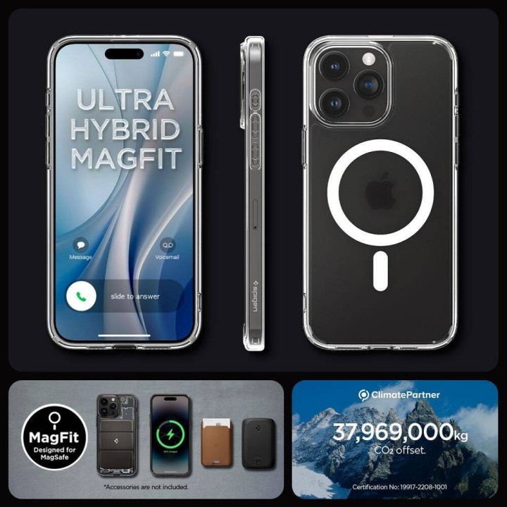 SPIGEN futerał ULTRA HYBRID MAG kompatybilny z MagSafe do IPHONE 16 Pro frost clear