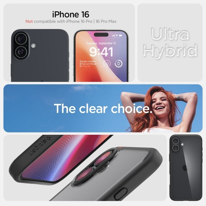 SPIGEN чохол ULTRA HYBRID для IPHONE 16 matte black