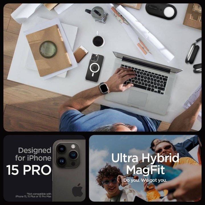 SPIGEN futerał ULTRA HYBRID MAG kompatybilny z MagSafe do IPHONE 16 Pro frost clear