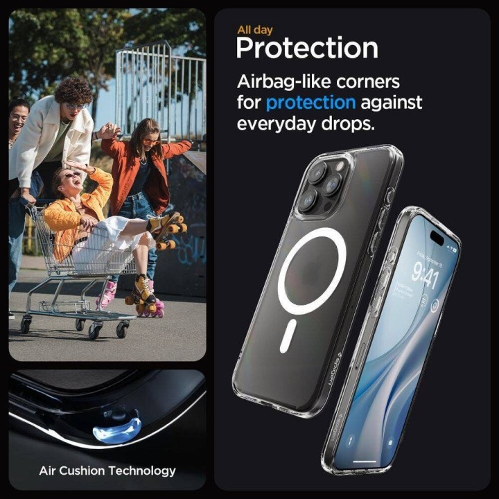 SPIGEN case ULTRA HYBRID MAG compatible with MagSafe for IPHONE 16 Pro frost transparent